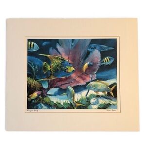 Artist Signed Watercolor Print - Rich Colors Intense Light - Bahama Fish Ocean